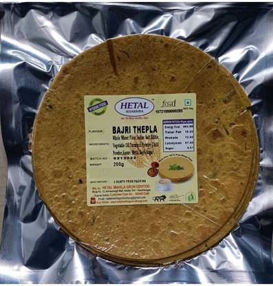 Hetal Khakhra Bajari Thepala Khakhra 200g (Pack of 8)