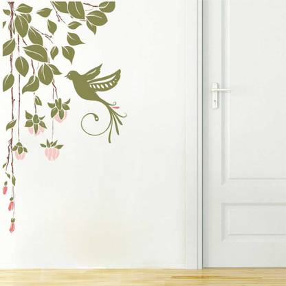 Approach home Decor 45 cm Flower Simple Wall Art Wall Sticker Self Adhesive Sticker