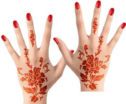 APCUTE Mehandi Henna Temperory Tattoo Design Stencils Sticker for Hand