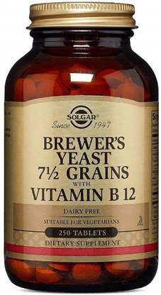 Solgar Brewer's Yeast 7 ½ Grains with Vitamin B 12, 250 Tablets -