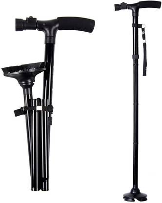 GLOGIOR Folding Cane with Led Light, Adjustable Canes and Walking Cane Stick for Elderly Walking Stick