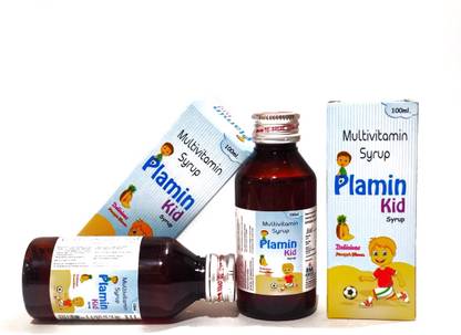 Dr Alexander lab Plamin Kid Multivitamin With Mineral Mix Fruit Syrup,100 ml pack of 3