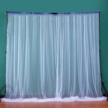 Prihit Premium look White Net Curtain cloth backdrop Combo for birthday set