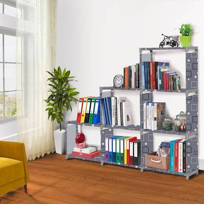 Flipkart Perfect Homes Studio Awesome box Print 9 Layer Simple Bookshelf/Multipurpose Rack/Children Bookcases Metal Open Book Shelf