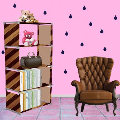 Flipkart Perfect Homes Studio Wall Panel Print 5 Layer Simple Bookshelf/Multipurpose Rack Metal Open Book Shelf