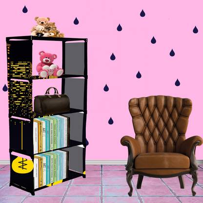 Flipkart Perfect Homes Studio Premium Building Print 5 Layer Simple Bookshelf/Multipurpose Rack Metal Open Book Shelf