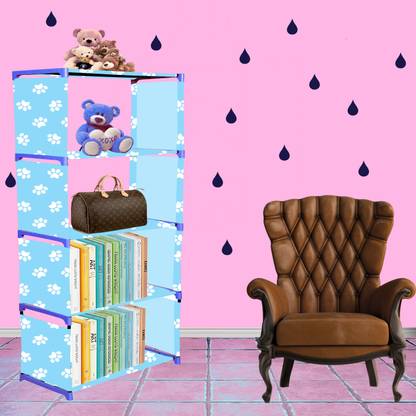 SPIRITED Baby Foot Print 5 Layer Simple Bookshelf/Multipurpose Rack Metal Open Book Shelf