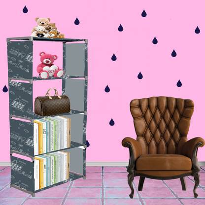 Flipkart Perfect Homes Studio House cartoon Print 5 Layer Simple Bookshelf/Multipurpose Rack Metal Open Book Shelf