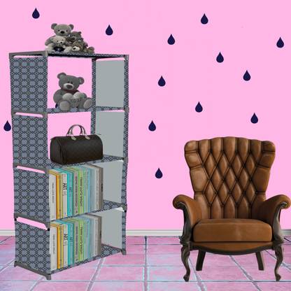Flipkart Perfect Homes Studio Curtsins Print 5 Layer Simple Bookshelf/Multipurpose Rack Metal Open Book Shelf