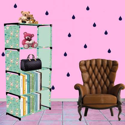 Flipkart Perfect Homes Studio Cartoon Rabbit Print 5 Layer Simple Bookshelf/Multipurpose Rack Metal Open Book Shelf