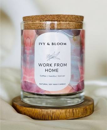 Ivy & Bloom Coffee & Vanilla Scented Soy Candle | Work From Home Candle