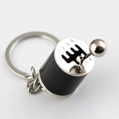 EVERSHINET Gear Shifter Keychain, Mini Car Gear Shift Knob Gear Metal Keyring Key Chain Key Chain