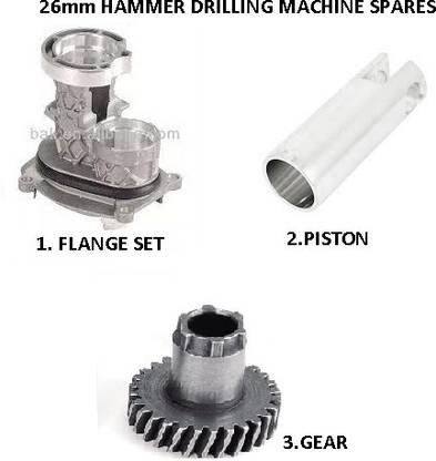 HMS SPARES 2-26mm HAMMER DRILLING MACHINE SPARES FLANGE SET, PISTON & GEAR Power & Hand Tool Kit