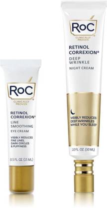 RoC Retinol Value Deep Wrinkle Anti-Aging Night Face Cream + Retinol Correxion Wrinkle Eye & Face Eraser