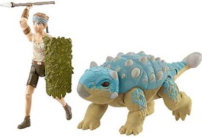Jurassic World Human & Dino Pack Ben & Ankylosaurus Bumpy Action Figures