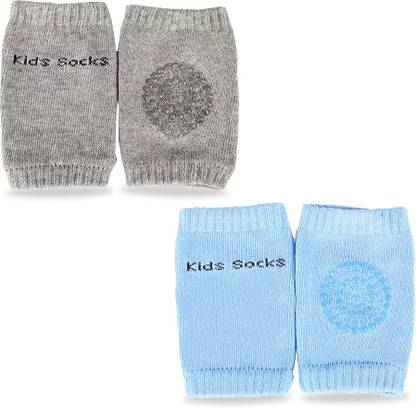 Chinmay Kids Knee Pads for Kids Anti-Slip Padded Stretchable Elastic Cotton Soft Breathable Gray, Sky Blue Baby Knee Pads