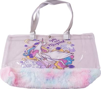 Kids Kraft Unicorn Fur Activity,Drawing,Classes etc Bag for Kids. Pack of 1,Random Prints. Waterproof Shoulder Bag