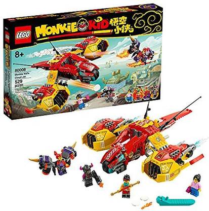 LEGO Monkie Kid: Monkie Kid’s Cloud Jet 80008 Aircraft Toy Building Kit (529 Pieces)