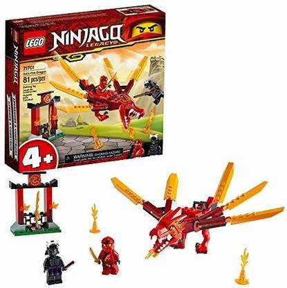 LEGO NINJAGO Legacy Kai’s Fire Dragon 71701 Dragon Toy Figure Building Kit (81 Pieces