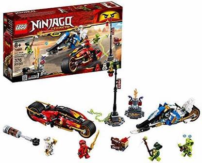 LEGO NINJAGO Legacy Kai’s Blade Cycle & Zane’s Snowmobile 70667 Building Kit (376 Pie