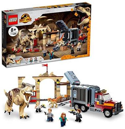LEGO Jurassic World Dominion T. rex & Atrociraptor Dinosaur Breakout 76948 Building T