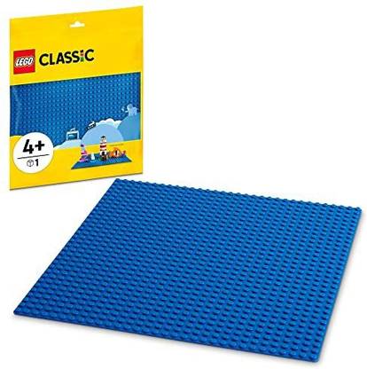 LEGO Classic Blue Baseplate 11025 Building Kit; Square 32x32 Landscape for Open-Ended