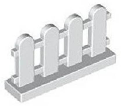 LEGO Building Accessories 1 x 4 x 2 White Picket Fence, Bulk - 50 Pieces per Package