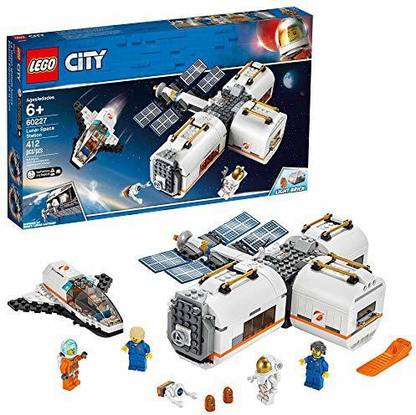 LEGO City Space Lunar Space Station 60227 Space Station Building Set with Toy Shuttle