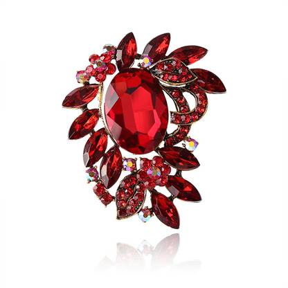 SYGA Fashion Creative Personality Crystal Brooch Accessories (Crystal Glass-Red) Brooch