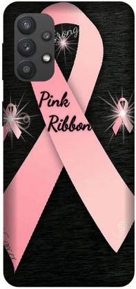 Yoprint Back Cover for Samsung Galaxy M32 Pink Ribbon Printed cover