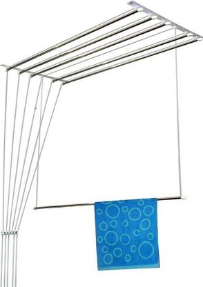 MKW Steel Ceiling Cloth Dryer Stand PULLEY PATTERN / 6 STAINLESS STEEL PIPES X 7 FEET / RUST FREE