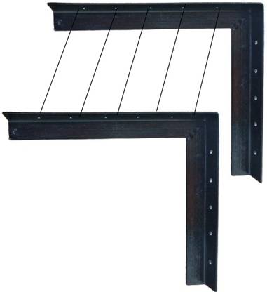 Q1 Beads Steel Wall Cloth Dryer Stand 2Pcs Heavy Duty Wall Mount Clothes Drying Stand Multipurpose Angle Bracket-300mm