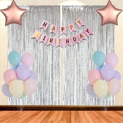 Party Decor Mall Mix Color 26PCS Happy Birthday Pastel Pink, Blue, Yellow & Purple Balloon Decor Kit