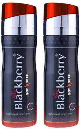 BlackBerry Spark Deodorant 200 ML For Men Long Lasting Body Spray Pack of 2 Deodorant Spray  -  For Men
