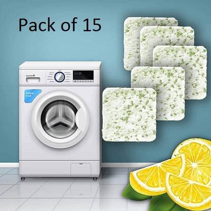 MODERNINNOVATOR Lemon Fragrance Washing Machine Cleaner Tablet Front Top Load Stain Remover 15 Dishwash Bar