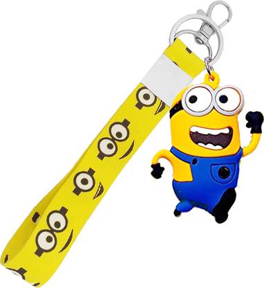 MGP FASHION Minion Smiling & Running Character PVC Rubber & Fabric Tag keyring Key Chain