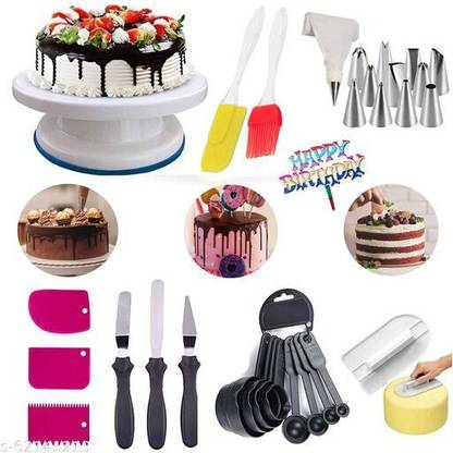 Axilina oil brush with spatula, 3 pcs scrapper, 3 knife, 8 pcs measuring spoon, smoother Kitchen Tool Set