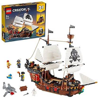 LEGO 31109 Creator 3in1 Pirate Ship Inn & Skull Island Toy Set