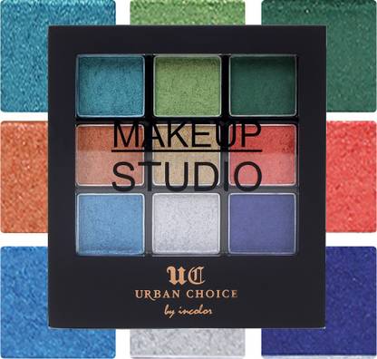 INCOLOR Makeup Studio 9 in 1 Matte and Glitter Eyeshadow Make Up Palette For Girls