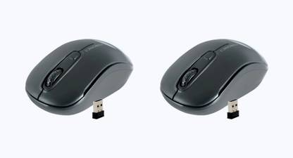 ZEBRONICS Zeb-Dash 2.4GHz 1600DPI (Black) Pack of 2 Wireless Ambidextrous Optical Mouse