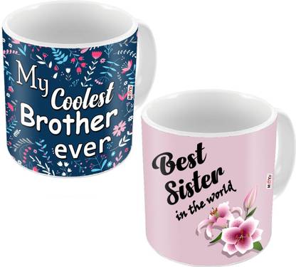 ME&YOU Gift for Bhidooj, Bhaidooj Gifts, Return Rakhi Gifts, Rakhi Gift for Brother and Sister, Rakshabandhan Gifts, Gift For Special Occassion IZ18DT2MU-083 Ceramic Coffee Mug