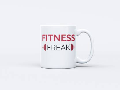 The great indian shop Fitness Freak Printed Ceramic White Coffee | Best Gift for Gym Lover Ceramic Coffee Mug
