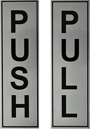 Triock Stainless Steel PUSH-PULL 7"x 2" INCH Message Name Plate
