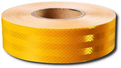 shaseles Reflective Radium Waterproof Yellow TAPE 2 Inch x 50 Meter (Yellow) 50.8 mm x 50 m YELLOW Reflective Tape