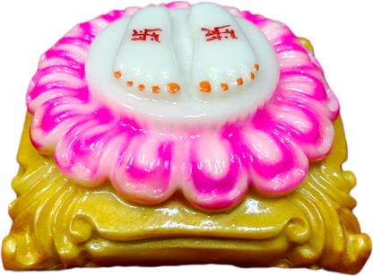 OM SAI GIFTS Sai Baba Religious Idol Footprint Charan Paduka Decorative Showpiece  -  8 cm