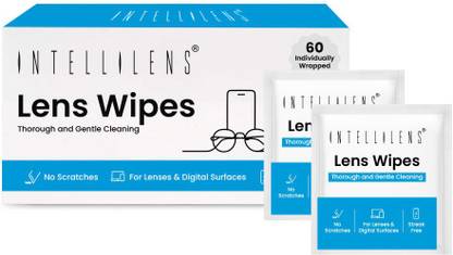 Intellilens Micro-fine Tissue Lens Cleaner Wipes (Pack of 60)  Lens Cleaner