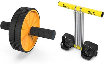PRO365 Tummy trimmer with ab wheel for men and women for belly fat combo Ab Exerciser