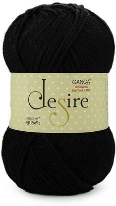 GANGA Desire Hand Knitting and Crochet yarn (Black) (200gms)