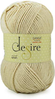 GANGA Desire Hand Knitting and Crochet yarn (Beige) (200gms)