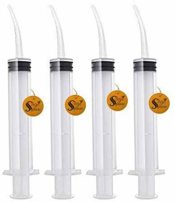 Sage Square Disposable Dental Irrigation Utility Syringe with Curved Tip, (4pcs) Tube Bird Feeder